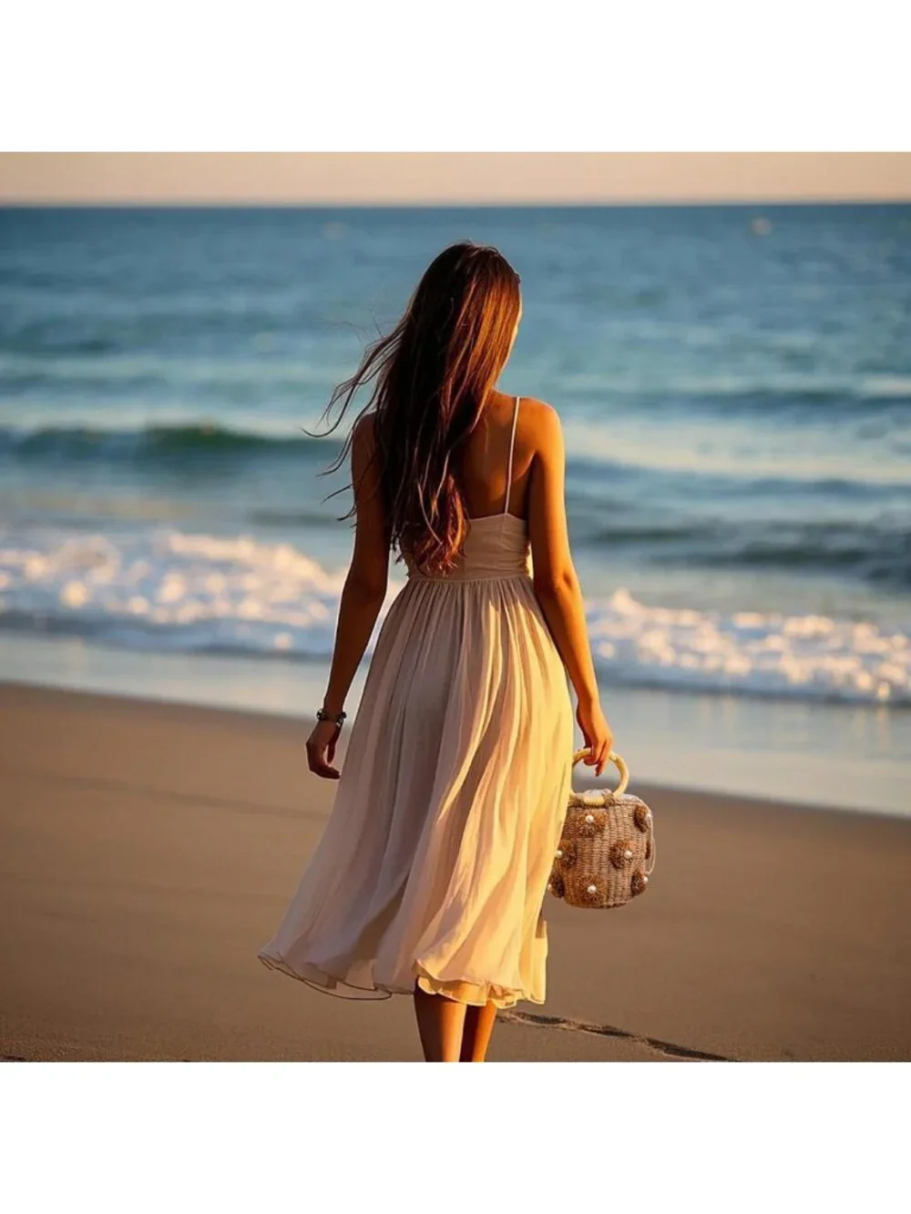 Chic Flower Pearls Rattan Tote Bag | Summer Beach Drawstring Straw Bucket Bag